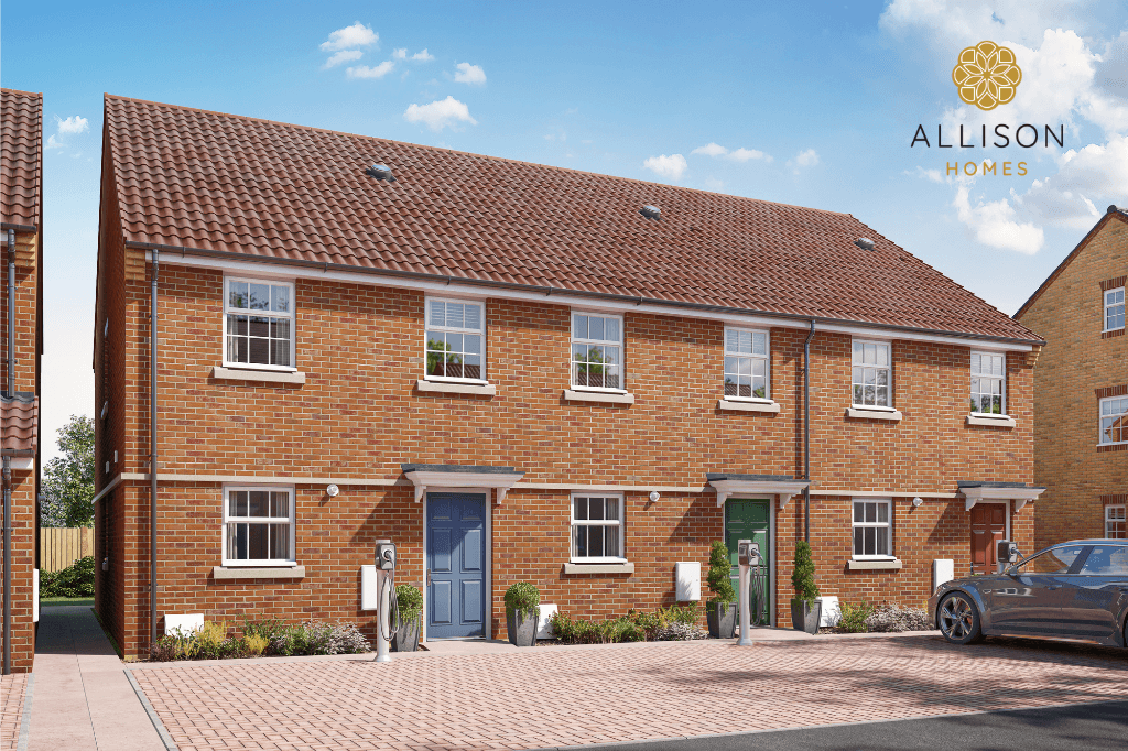 New home, 3 bed terraced house for sale in Bourne Road, Corby Glen