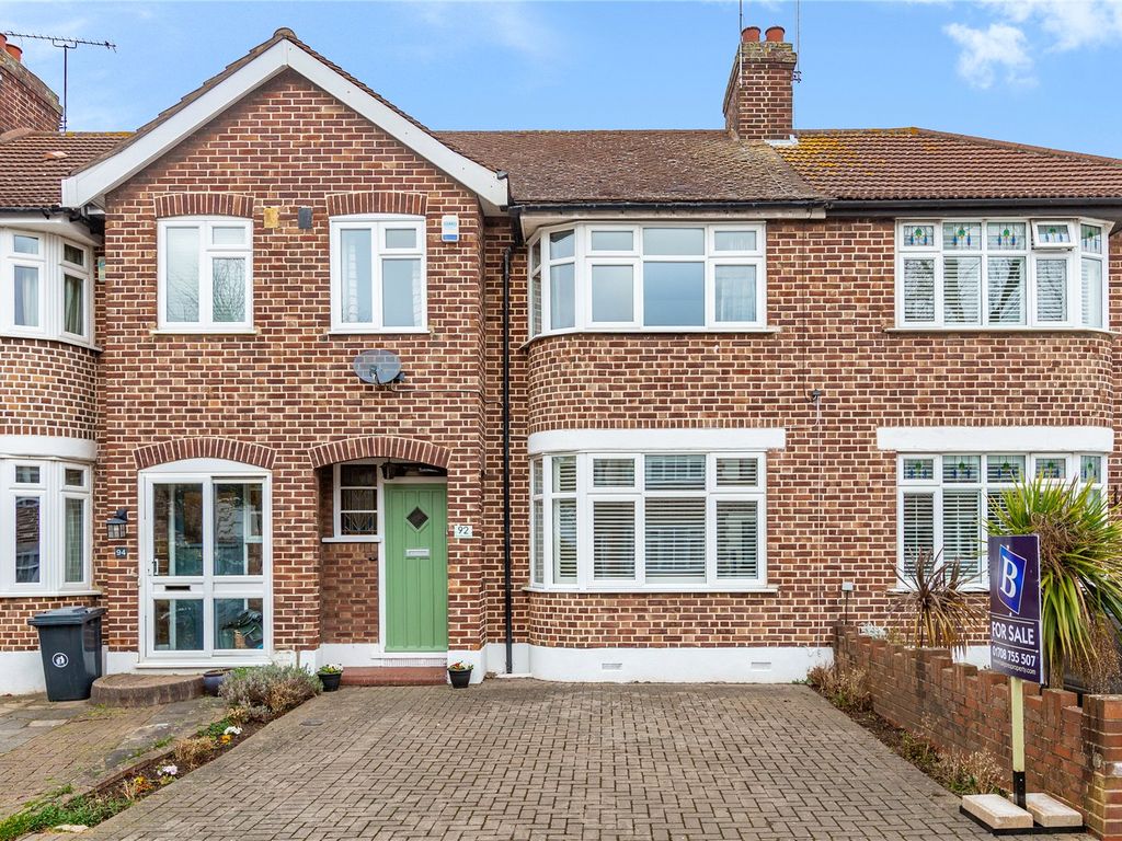 3 bed terraced house for sale in Woodfield Drive, Gidea Park RM2, £