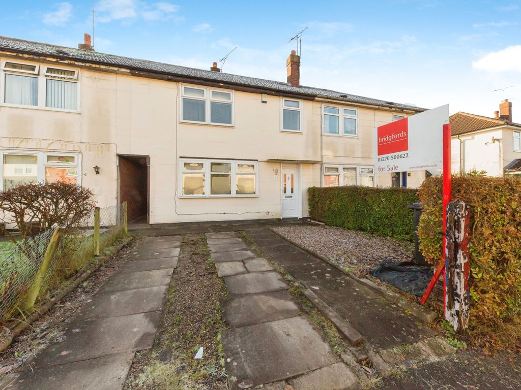 3 bed terraced house for sale in Tatton Road, Crewe, Cheshire CW2, £