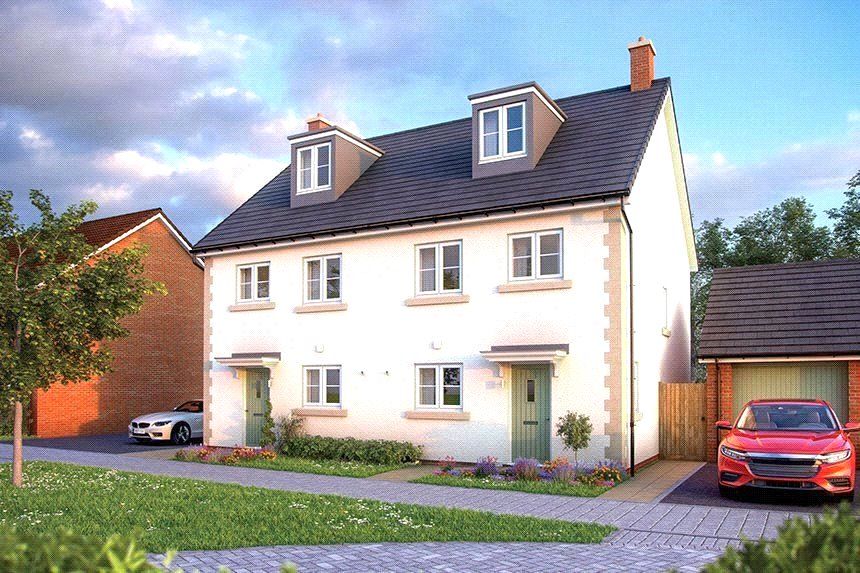 New home, 4 bed semidetached house for sale in Orchard Grove, Comeytrowe, Taunton, Somerset TA4