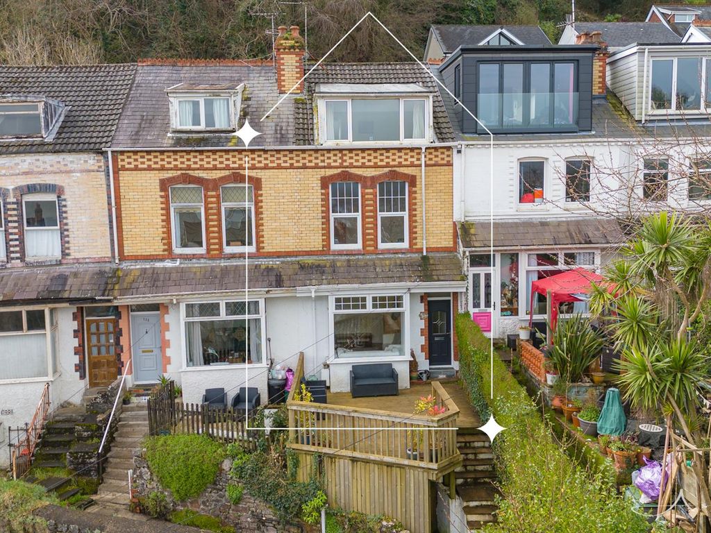 4 bed terraced house for sale in Overland Road, Mumbles, Swansea SA3, £