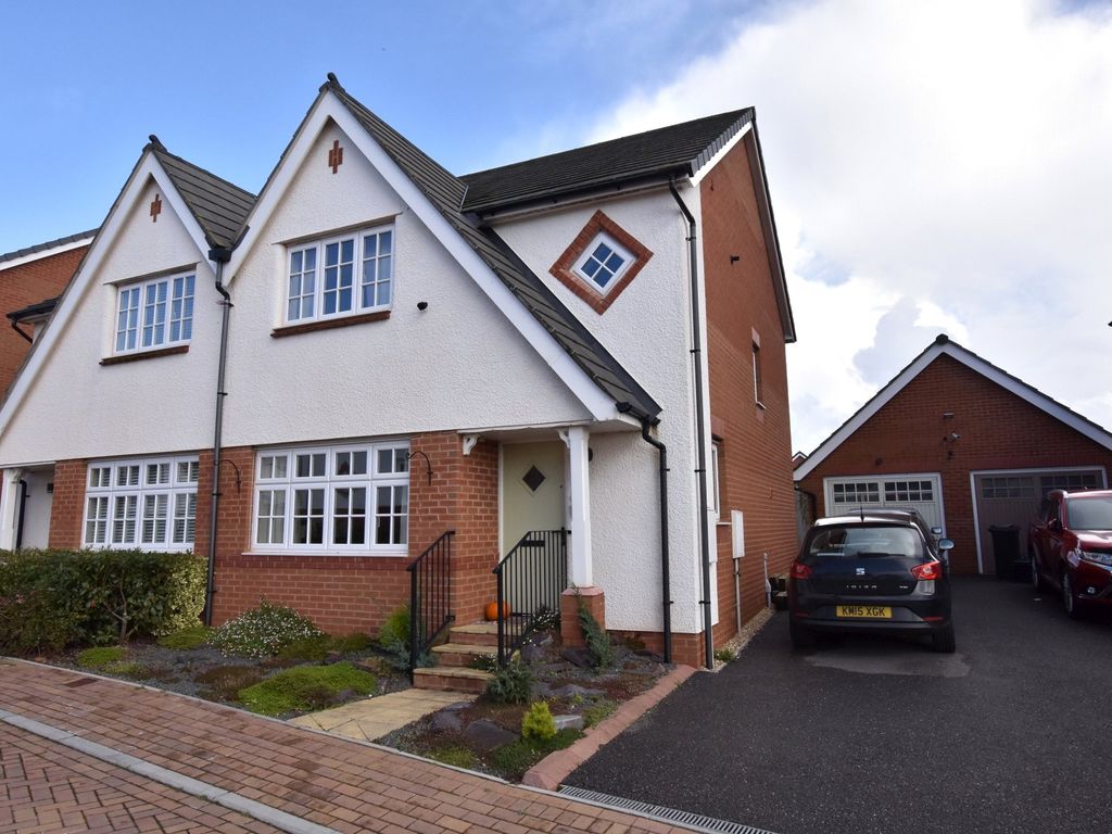 3 bed semidetached house for sale in Kestrel Way, Dawlish EX7, £