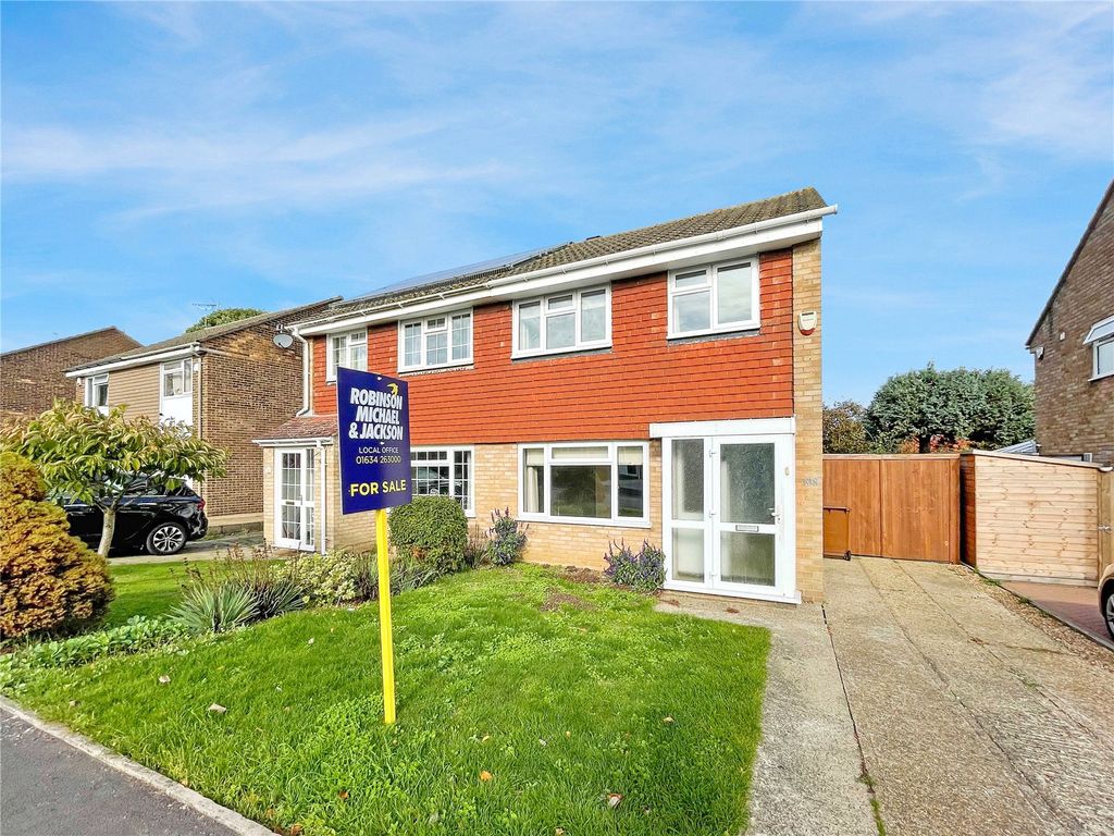 3 bed semidetached house for sale in Birch Grove, Hempstead, Kent ME7