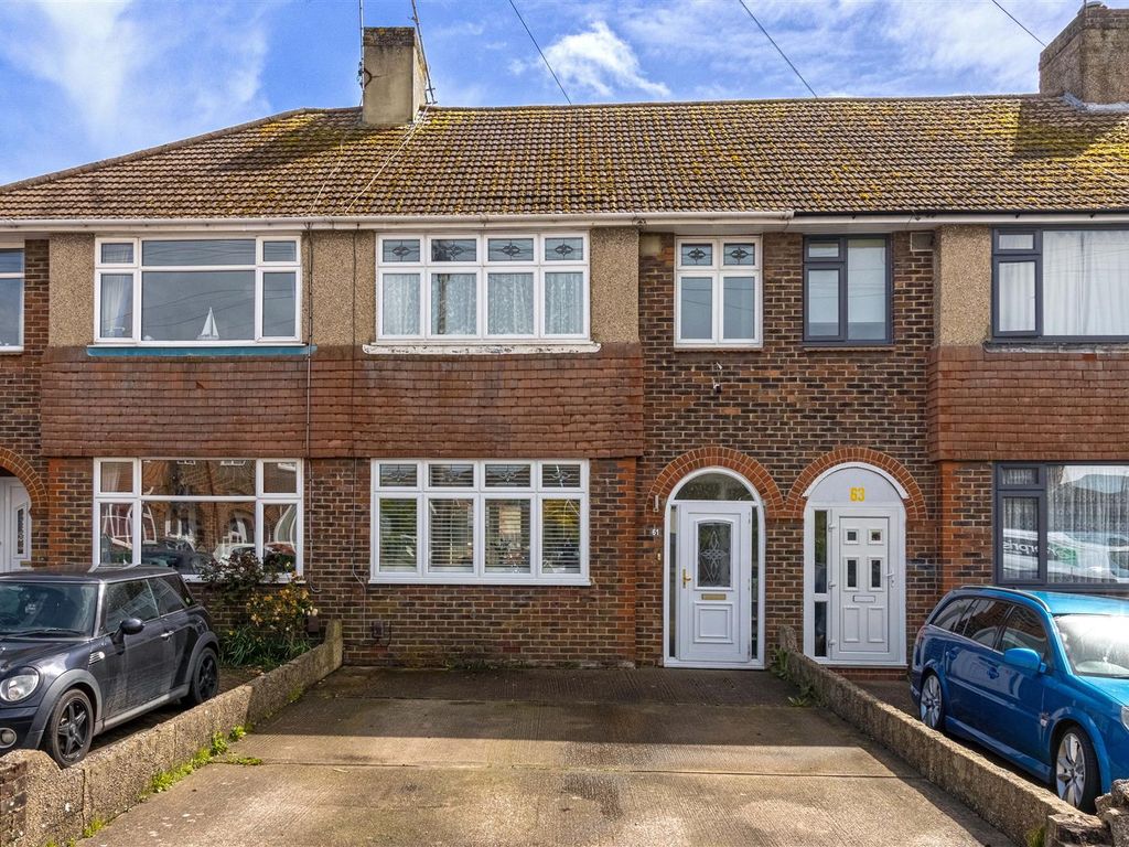 3 bed terraced house for sale in Canterbury Road, Worthing BN13, £