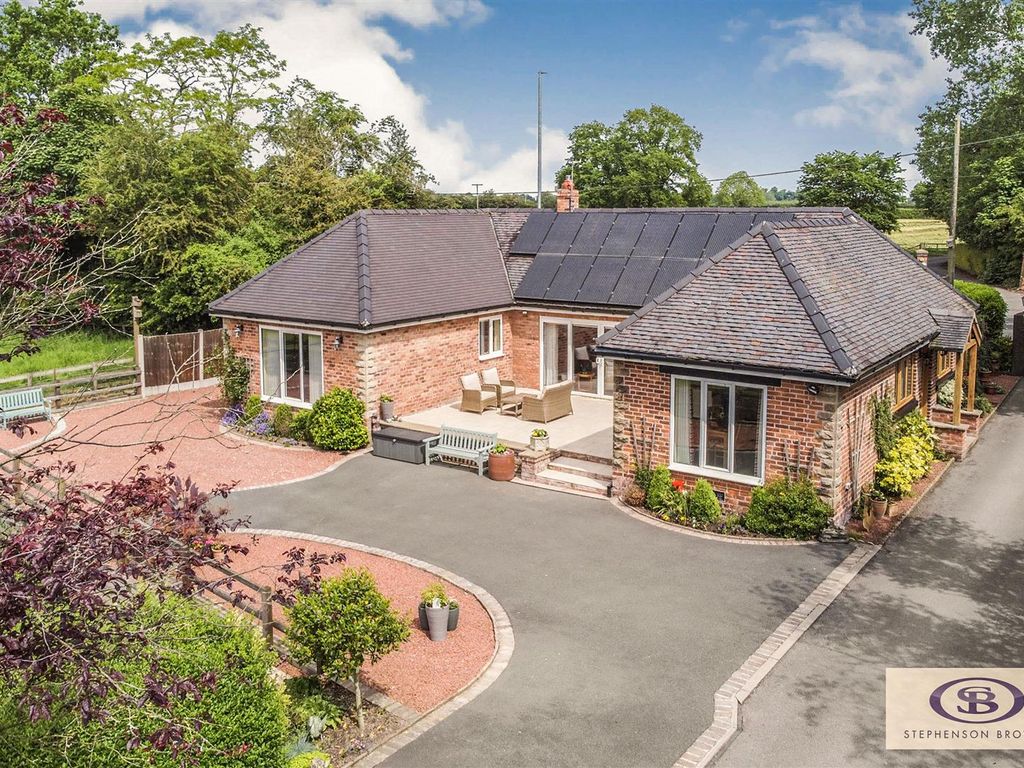 2 bed bungalow for sale in Newcastle Road, Hough, Crewe CW2, £288,000