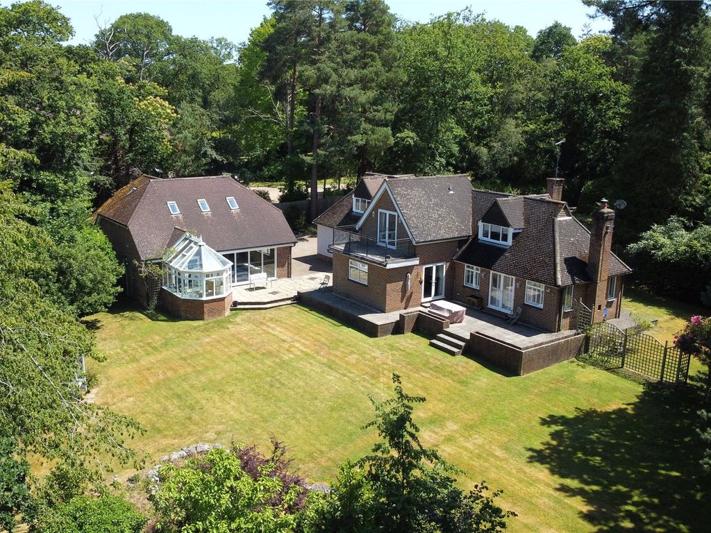 5 bed detached house for sale in Longdown Road, Lower Bourne, Farnham, Surrey GU10, £1,650,000