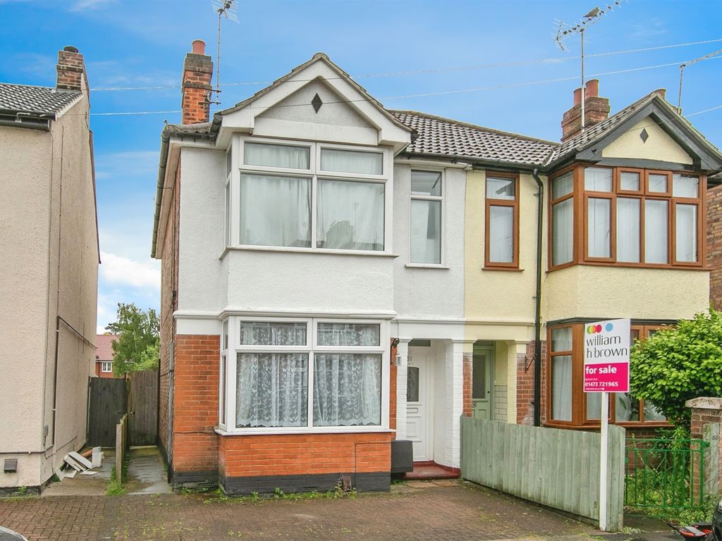 3 bed semidetached house for sale in Dover Road, Ipswich IP3, £285,000