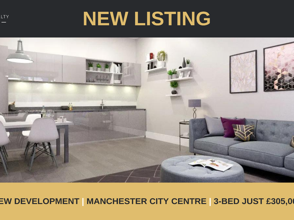 New home, 3 bed flat for sale in Liverpool Street, Salford M5, £305,000