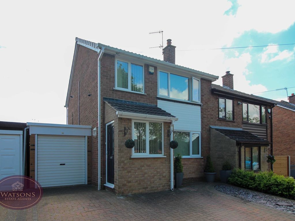 3 bed semidetached house for sale in Meadow Road, Awsworth, Nottingham