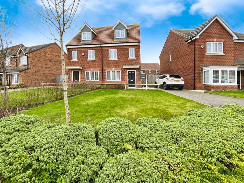 3 bed semidetached house for sale in Rouen Crescent, Barley Meadows, Cramlington NE23, £219,950