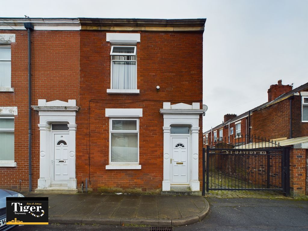 2 bed terraced house for sale in St. Davids Road, Preston PR1, £85,000
