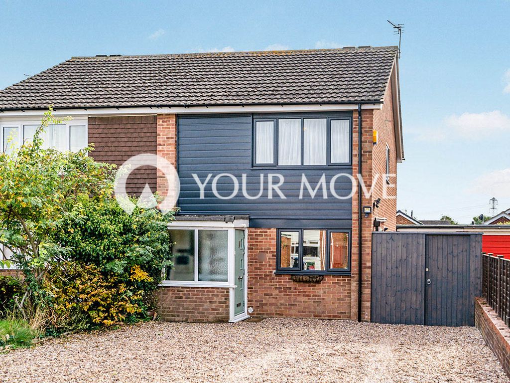 3 bed semidetached house for sale in Malling Avenue, Broughton Astley, Leicester