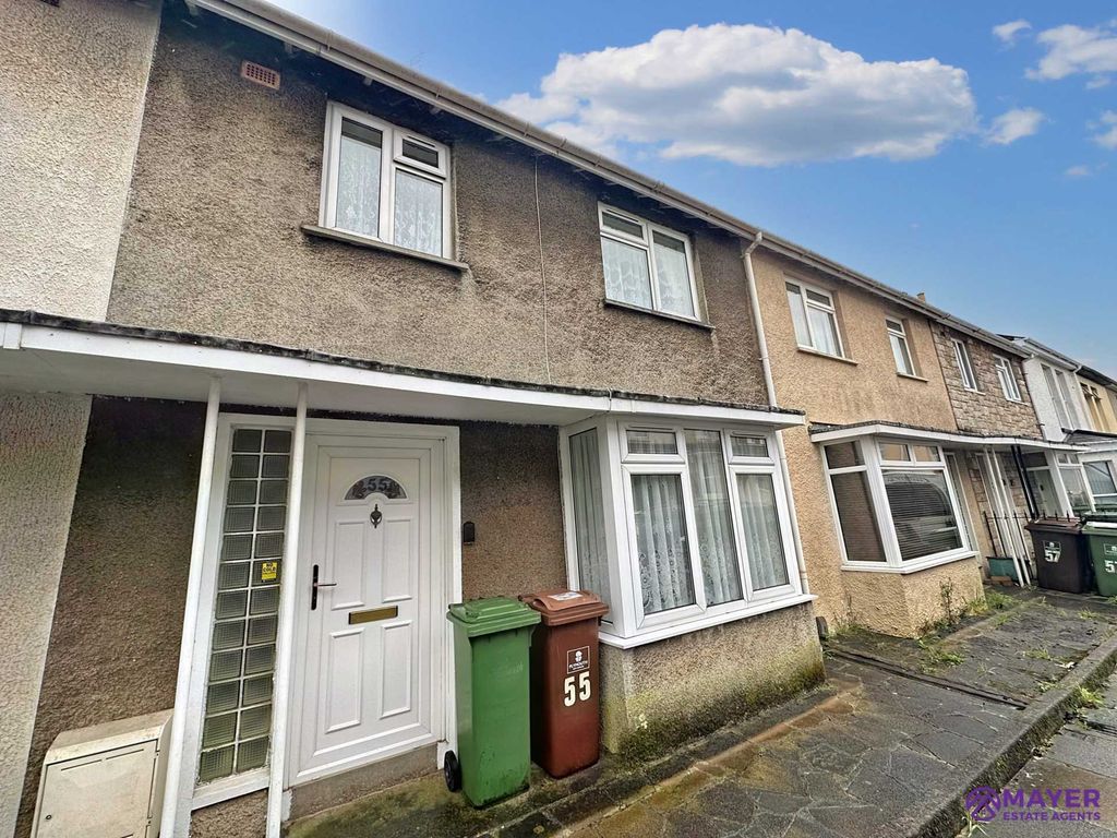 3 bed terraced house for sale in Wordsworth Road, Plymouth PL2, £