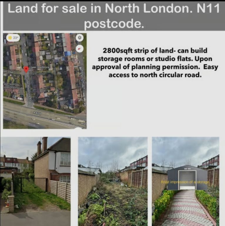 Land for sale in Lower Maidstone Road, Bounds Green, London N11, £