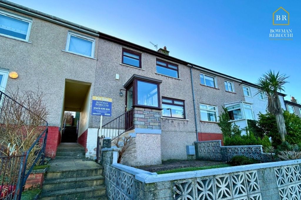 2 bed terraced house for sale in Cardross Avenue, Port Glasgow PA14, £