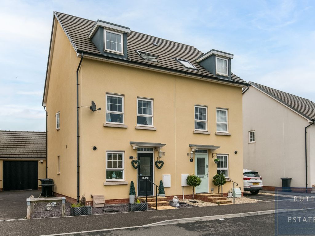3 bed semidetached house for sale in Dartmoor Way, Cullompton EX15, £