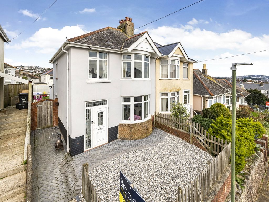 3 bed semidetached house for sale in Hillside Road, Paignton, Devon