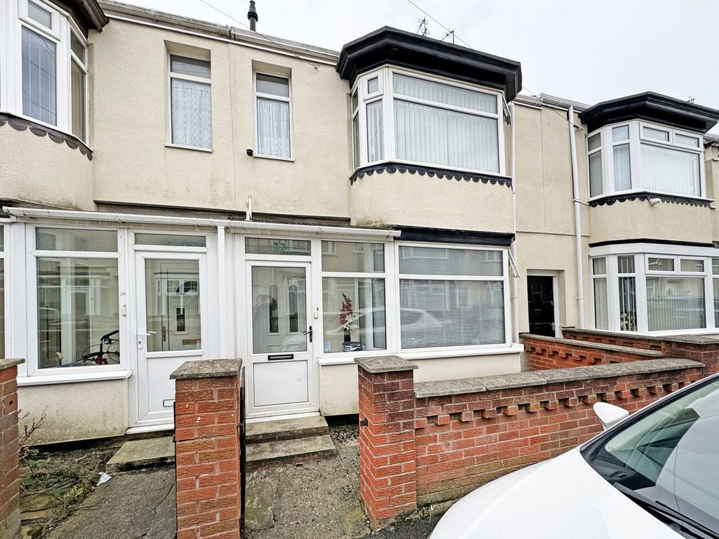 3 bed terraced house for sale in Leamington Drive, Hartlepool TS25, £