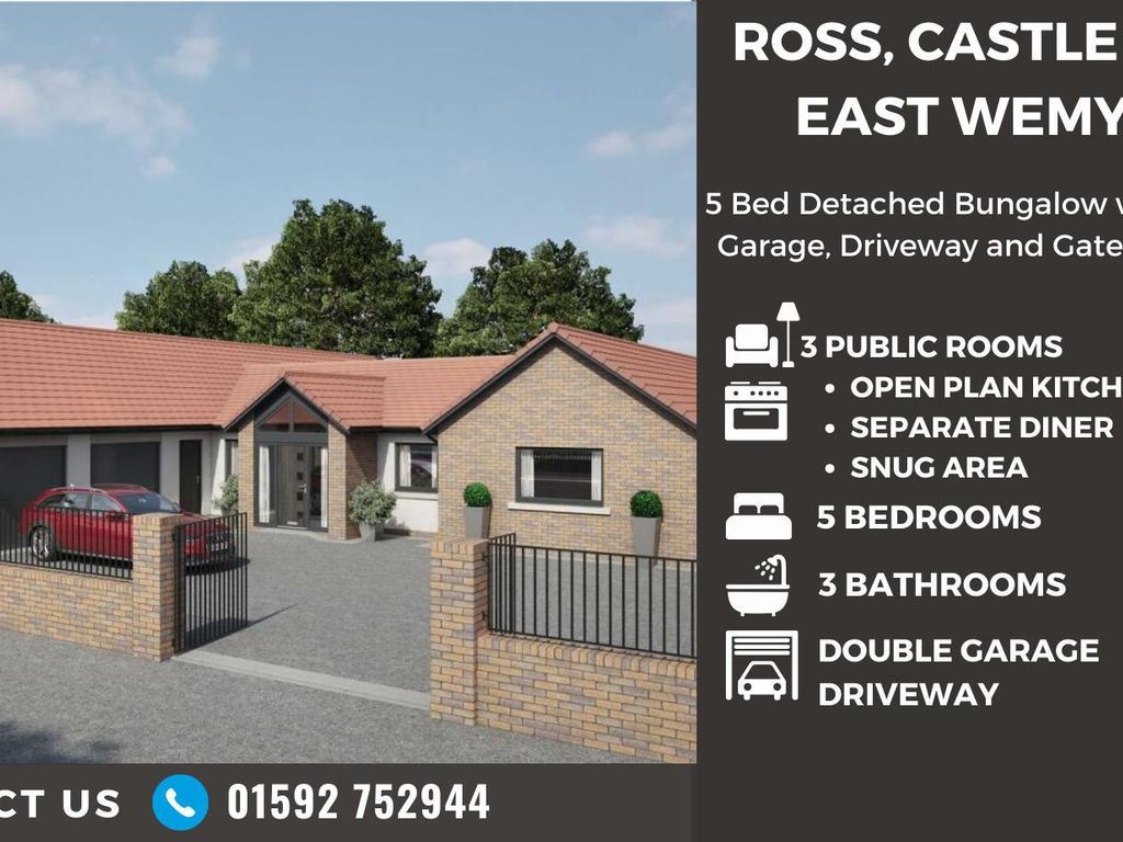 New home, 5 bed detached bungalow for sale in Chemiss Crescent, East Wemyss, Kirkcaldy KY1, £