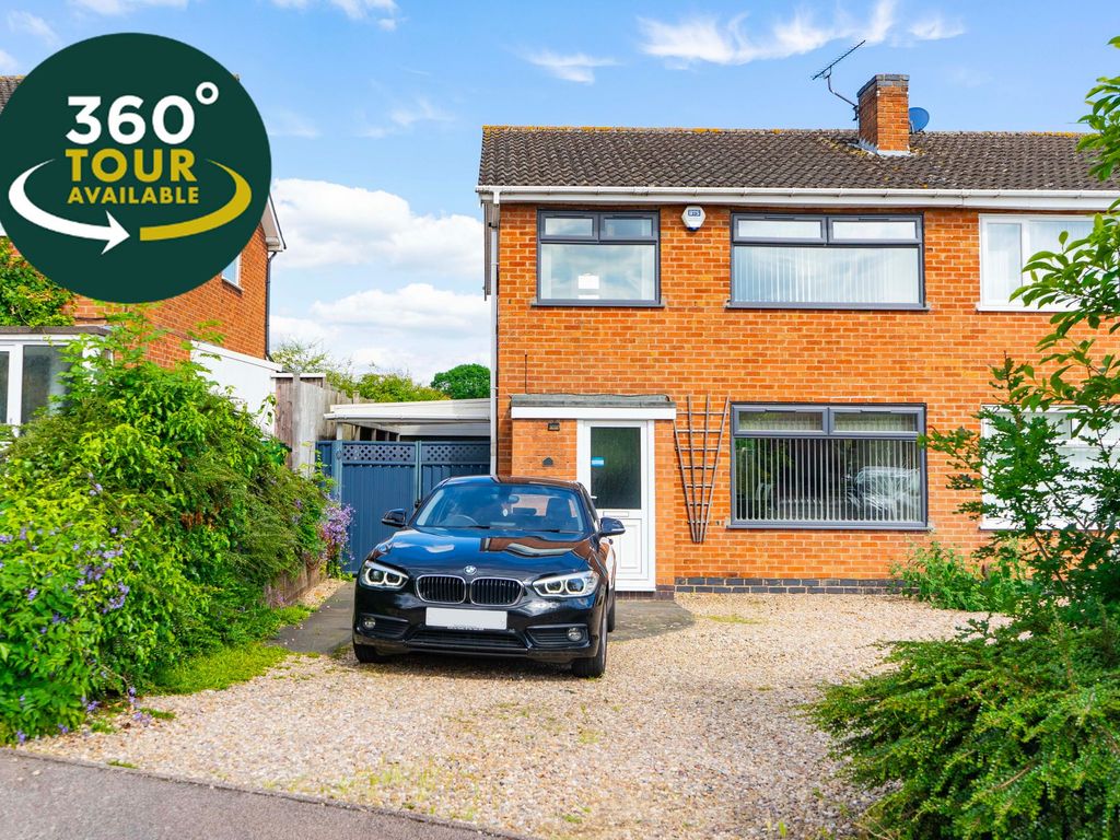 3 bed semidetached house for sale in Windrush Drive, Oadby, Leicseter