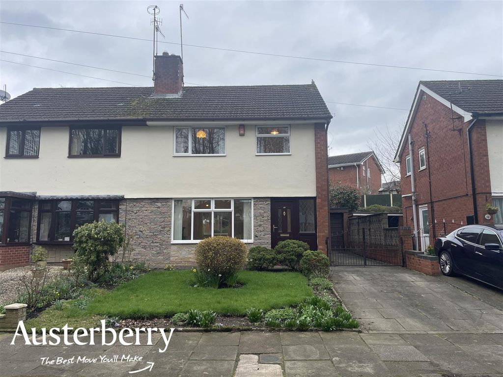 3 bed semidetached house for sale in Sheridan Gardens, Longton, Stoke