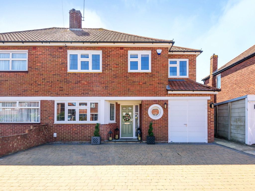 5 bed semidetached house for sale in Queen Marys Drive, Woodham KT15