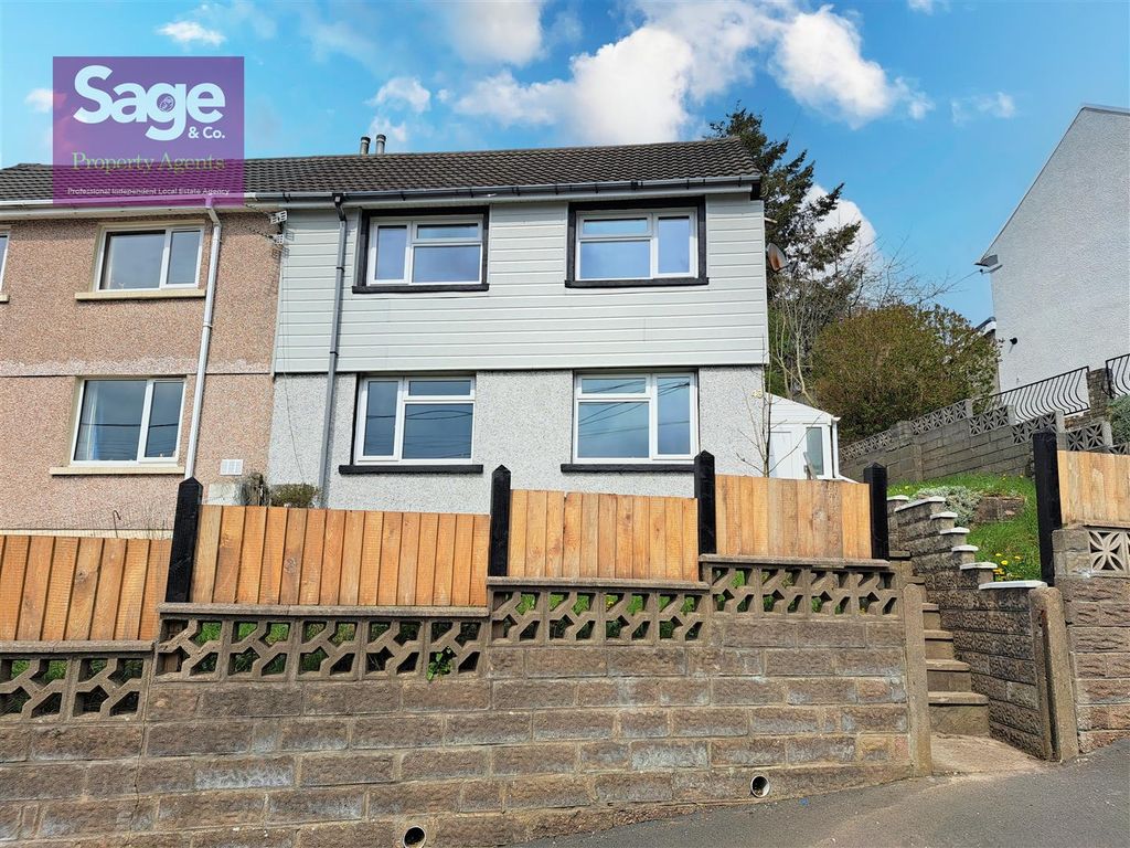 2 bed semidetached house for sale in Llanfach Road, Abercarn, Newport