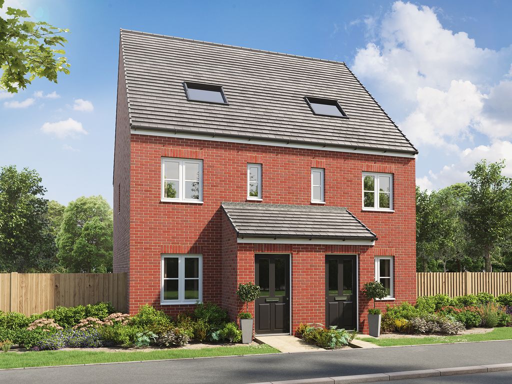 New home, 3 bed terraced house for sale in "The Braunton" at Heritage Way, Llanharan, Pontyclun