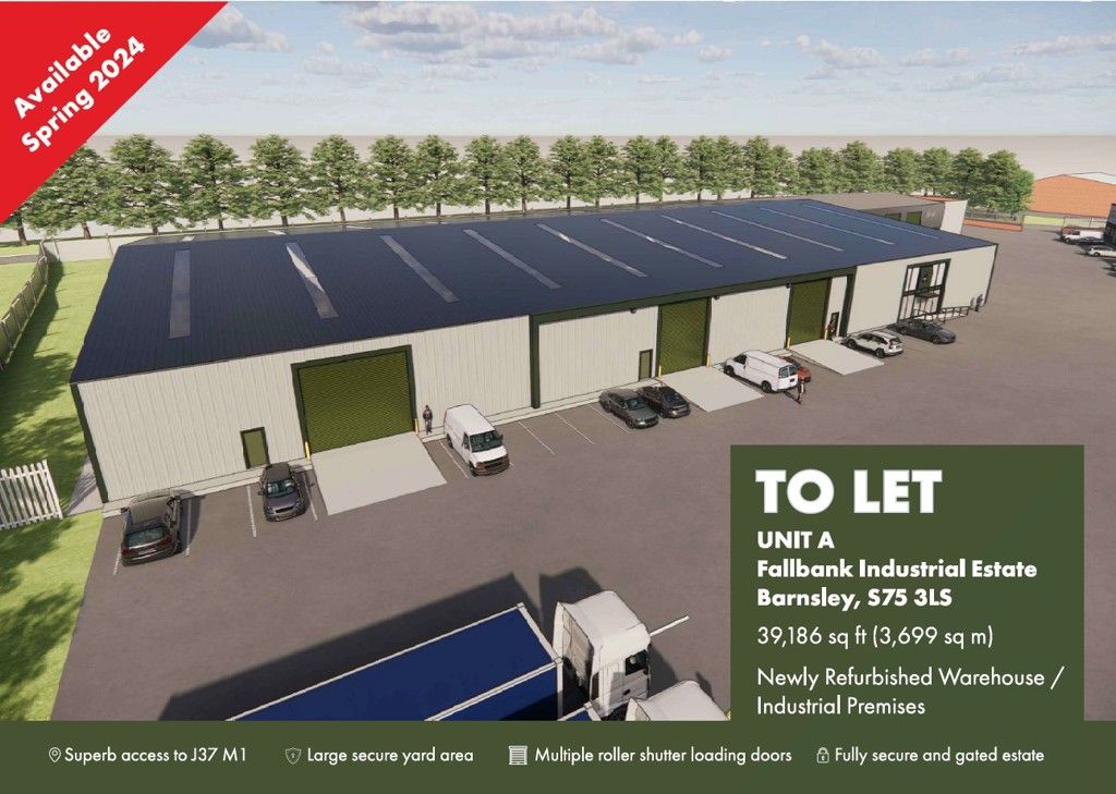 Industrial to let in Units A, Fallbank Industrial Estate, Fall Bank Cresent, Barnsley S75, £ Industrial to let in Units A, Fallbank Industrial Estate, Fall Bank Cresent, Barnsley S75, £