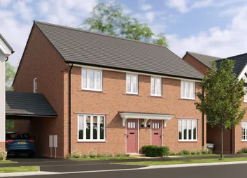 A Modern Brick Semi-Detached House With A Car In The Carport Sits On A Street With Other Houses And