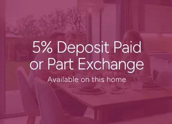 A House Icon With A Pound Symbol Is Centered Above Large White Text Reading "5% Deposit Paid Or Part