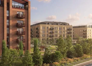 CGI Of River With Green Landscaping And New Build Flats Along River Bank