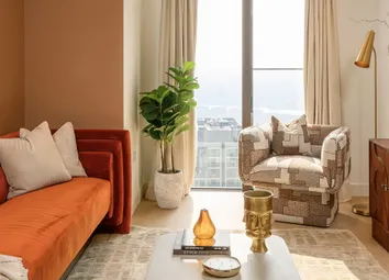 Contemporary Designed Living Space With Wide Sofa And Cabinet Drawer, Coffee Table And Floor To