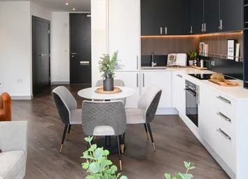 Decorated Living, Dining Area And Kitchenette, Black And White Colour Palette