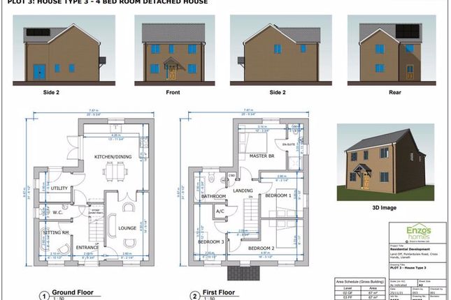 Thumbnail Detached house for sale in Plot 3, Clos Nantglas, Pontardulais Road, Llanelli Ref#00016570