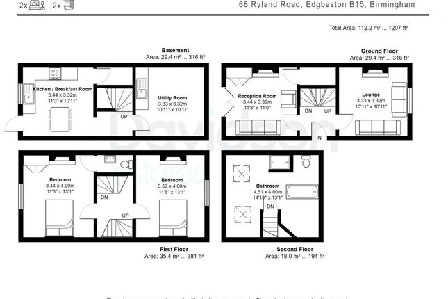 Terraced house for sale in Ryland Road, Edgbaston, Birmingham