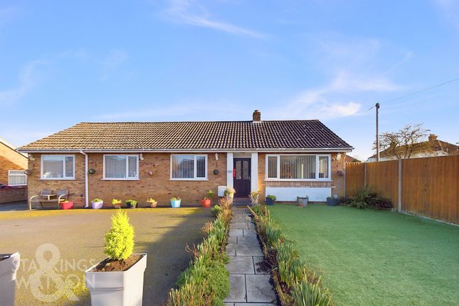 Thumbnail Detached bungalow for sale in Cavell Close, Swardeston, Norwich