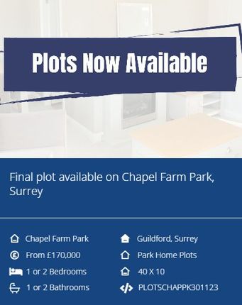 Thumbnail Mobile/park home for sale in Chapel Farm Mobile Home Park, Guildford Road, Normandy, Guildford
