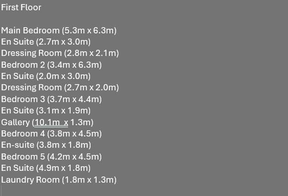 First Floor Room Sizes