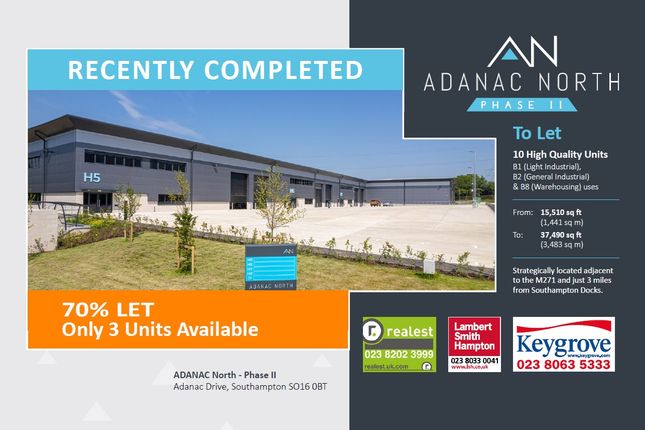 Thumbnail Industrial to let in Adanac North - Phase II, Adanac Drive, Southampton