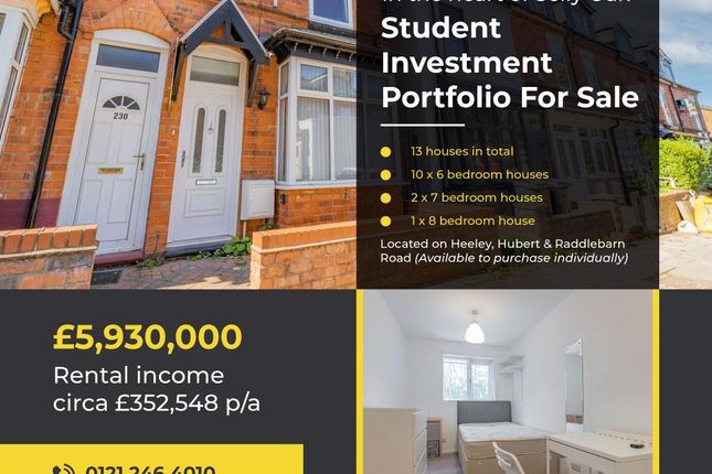 Thumbnail Property for sale in Student Investment Portflio, 13 Houses, Selly Oak