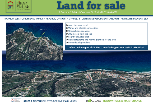Thumbnail Land for sale in Kay500, Kayalar, Cyprus