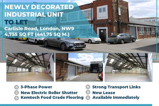 Warehouse to let in Carlisle Road, London