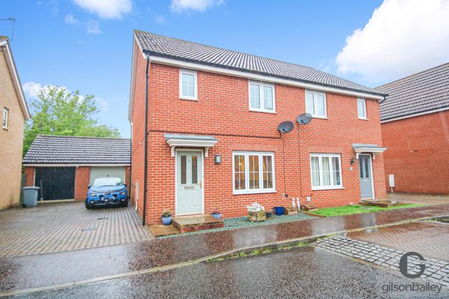 Thumbnail Semi-detached house for sale in Mountbatten Drive, Old Catton, Norwich
