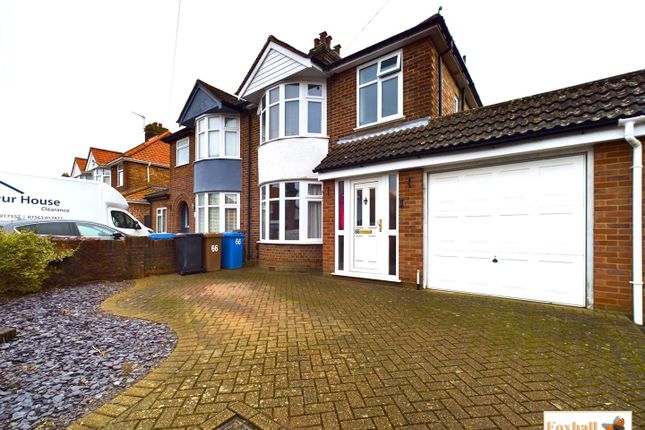 Thumbnail Semi-detached house for sale in Beechcroft Road, Ipswich