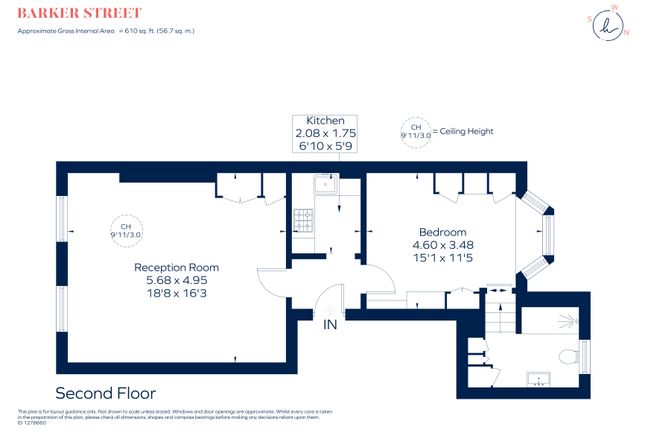 1-bed flat on 4, Barker Street, LONDON, £560,000