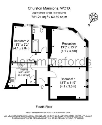 Flat to rent in Churston Mansions, Grays Inn Road