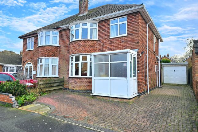 Thumbnail Semi-detached house for sale in Willow Road, Blaby, Leicester
