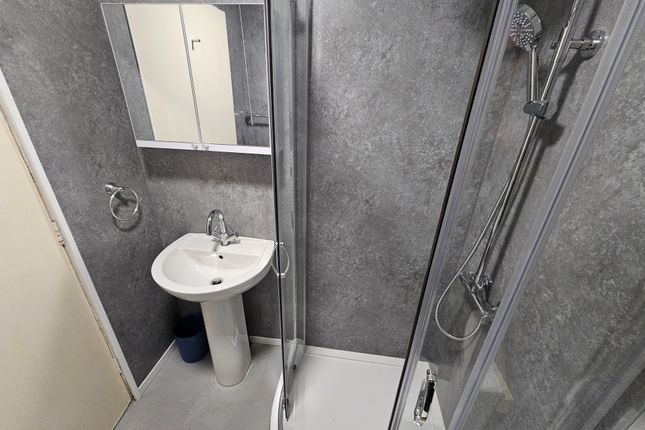 A Modern Bathroom Suite Featuring A Shower Enclosu...