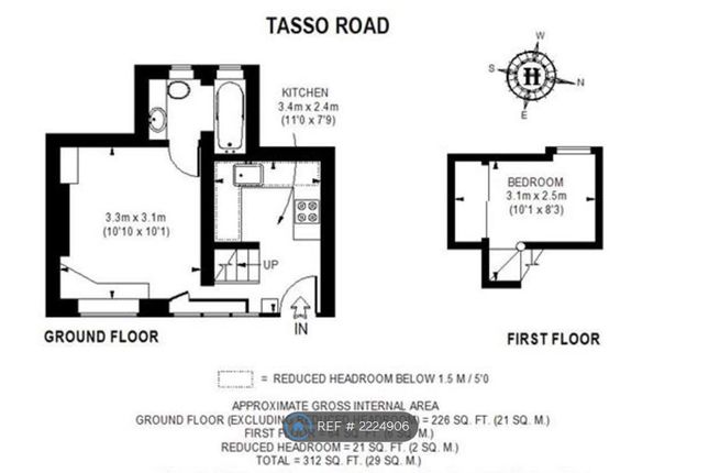 Thumbnail Flat to rent in Tasso Road, London